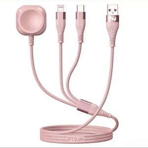 Universal 3-in-1 Magnetic Charging Cable - Rose Pink